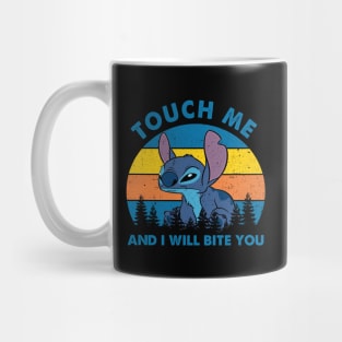 Touch Me and I Will Bite You Stitch Retro Mug